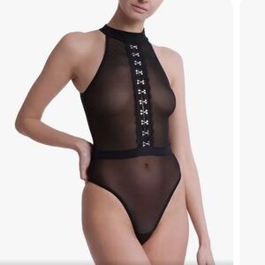Prabal Gurung Hook & Eye Thong Bodysuit